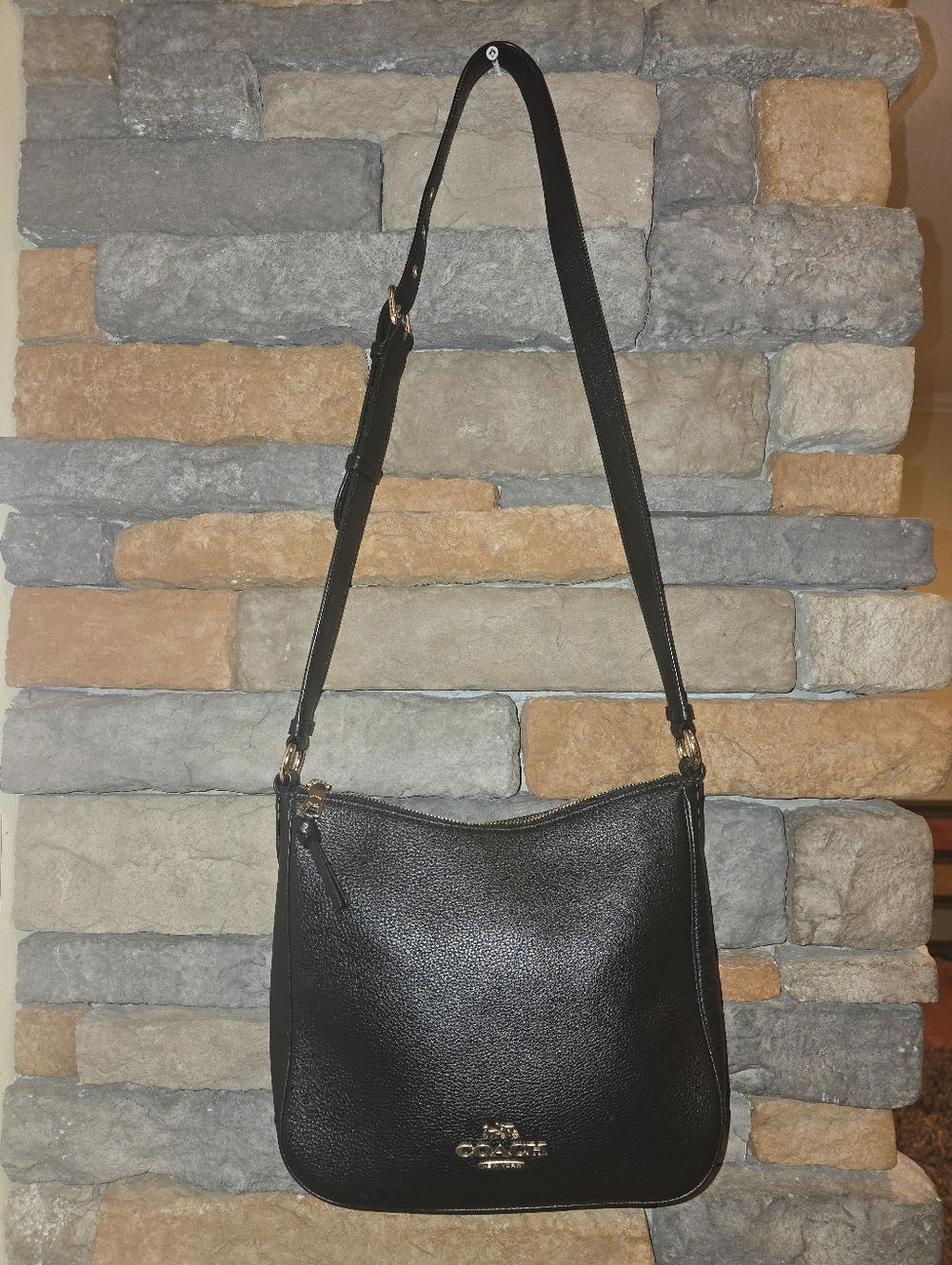 COACH C1648 Ellie File Bag Black Pebbled Leather Crossbody Shoulder Bag Purse ** - Picture 2 of 16